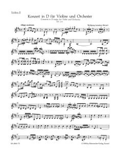 Concerto for Violin No.2 in D major (K.211) (Violin II)