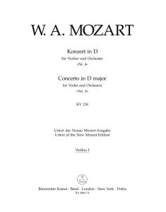 Concerto for Violin No.4 in D major (K.218) (Violin I)