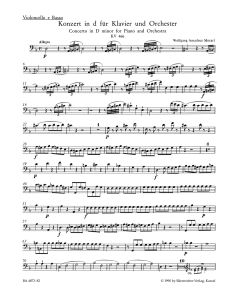 Concerto for Piano No.20 in D minor (K.466) (Cello/Bass)