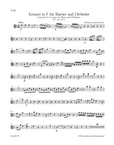 Concerto for Piano No.11 in F major (K.413) (Viola)