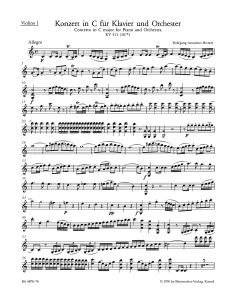 Concerto for Piano No.13 in C major (K.415) (Violin I)