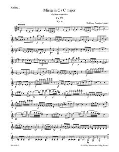 Missa in C major (K.337) (Missa solemnis) (Violin I)