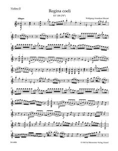Regina coeli in C major (K.108) (Violin II)