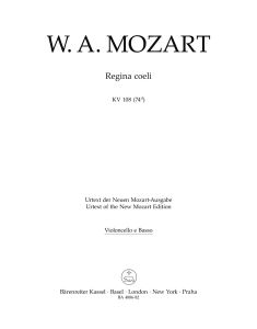 Regina coeli in C major (K.108) (Cello/Bass/Bassoon)