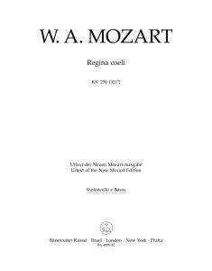 Regina coeli in C major (K.276) (Cello/Bass)