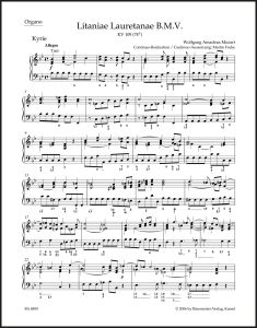 Litaniae Lauretanae B.M.V. in B-flat major (K.109) (Organ)