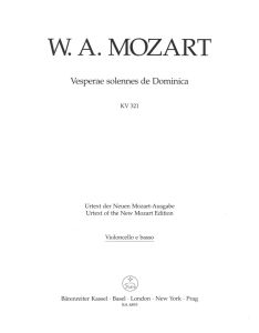 Vesperae solennes de Dominica (K.321) (Cello/Bass)