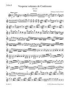 Vesperae solennes de Confessore (K.339) (Solemn Vespers) (Violin II)