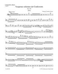 Vesperae solennes de Confessore (K.339) (Solemn Vespers) (Cello/Bass/Bassoon)