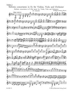 Sinfonia concertante for Violin, Viola and Orchestra in E-flat major (K.364) (Violin I)