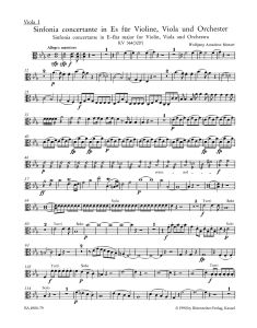 Sinfonia concertante for Violin, Viola and Orchestra in E-flat major (K.364) (Viola I)
