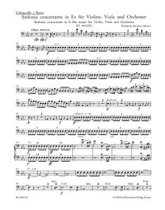 Sinfonia concertante for Violin, Viola and Orchestra in E-flat major (K.364) (Cello/Bass)