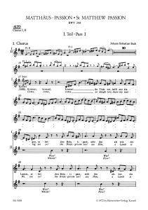 St Matthew Passion (BWV 244) (Voice part: Alto I & II)