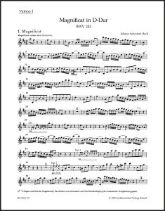 Magnificat in D major (BWV 243) (Violin I)