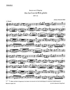 Cantata No.68: Also hat Gott die Welt geliebt (BWV 68) (Violin I)
