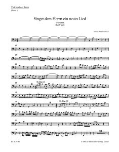 Motet No.1 Singet dem Herrn ein neues Lied (BWV 225) (Cello)