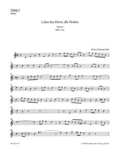 Motet No.6 Lobet den Herrn, alle Heiden (BWV 230) (Violin I/Oboe)