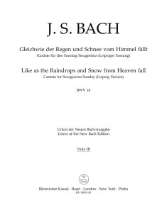 Cantata No.18: Gleichwie der Regen und Schnee vom Himmel fällt (BWV 18) (Viola III)