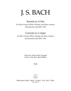 Concerto for Oboe d'Amore (Oboe) in A major (after BWV 1055) (Viola)