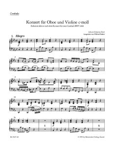Concerto for Violin and Oboe in C minor (reconstructed from BWV 1060) (Cembalo)