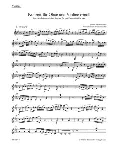 Concerto for Violin and Oboe in C minor (reconstructed from BWV 1060) (Violin I)