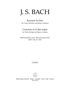 Concerto for Viola in E-flat major (reconstruction based on BWV 169, 49, 1053) (Cembalo)