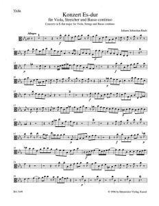 Concerto for Viola in E-flat major (reconstruction based on BWV 169, 49, 1053) (Viola)