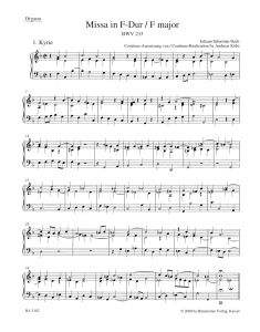 Mass in F major (BWV 233) Lutheran Mass 1 (Organ)