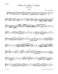 Mass in A major (BWV 234) Lutheran Mass 2 (Flute I)