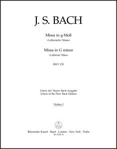 Mass in G minor (BWV 235) Lutheran Mass 3 (Violin I)