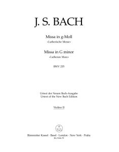 Mass in G minor (BWV 235) Lutheran Mass 3 (Violin II)
