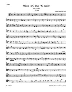 Mass in G major (BWV 236) Lutheran Mass 4 (Viola)