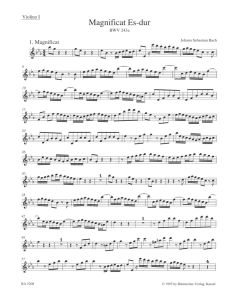 Magnificat in E-flat major (BWV 243a) (Violin I)