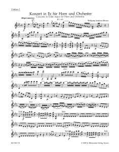 Concerto for Horn No.4 in E-flat major (K.495) (Violin I)