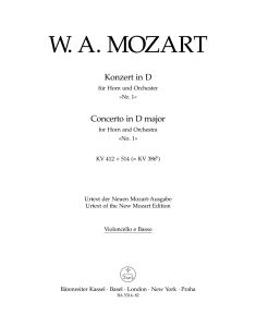 Concerto for Horn No.1 in D major (K.412 + K.514) (Cello/Bass)