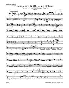 Concerto for Piano No.21 in C major (K.467) (Cello/Bass)