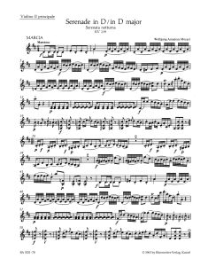 Serenade No. 6 in D (K.239) (Serenata notturna) Violin Solo II