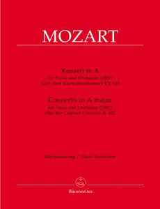 Concerto for Viola and Orchestra in A major based on the Clarinet Concerto (K.622) (Viola & Piano)