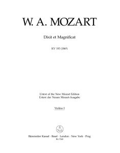 Dixit et Magnificat in C major (K.193) (Violin I)