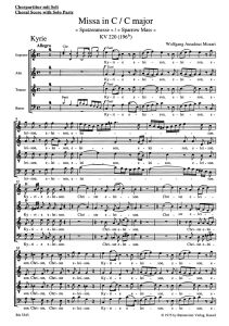 Mass in C major (K.220) Sparrow Mass (Choral Score)