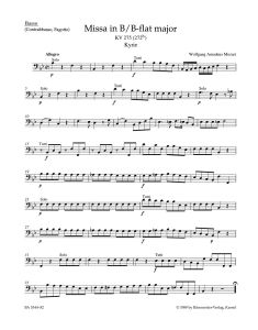 Missa Brevis in B-flat major (K.275) (Cello/Bass)