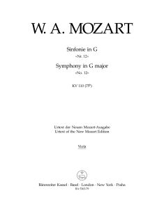Symphony No.12 in G major (K.110) (Viola)