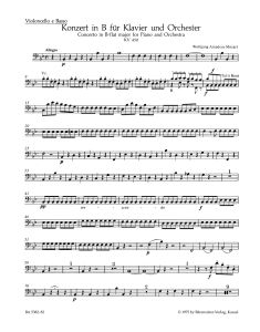 Concerto for Piano No.15 in B-flat major (K.450) (Cello/Bass)