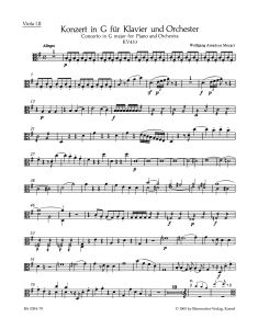 Concerto for Piano No.17 in G major (K.453) (Viola I/II)