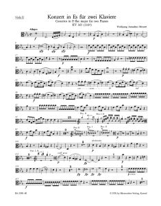 Concerto for two Pianos No.10 in E-flat major (K.365) (Viola II)