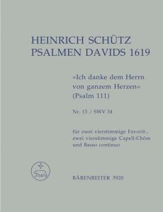 Psalm 111: Ich Danke Dem Herrn Von Ganzem Herzen (SWV 34) Full Score