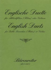 English Duets for Treble Recorders (Flutes) or Violins