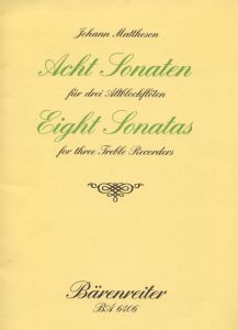 Eight Sonatas for three Treble Recorders Op.1 Nos 3-10 (Playing Score)