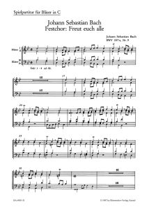 Freut euch alle (BWV 207a/9) (Brass Score in C)