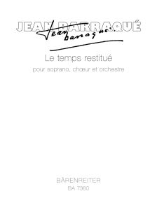 Le temps restitué (Full Score, paperback)